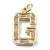 Brass Micro Pave Cubic Zirconia Pendants KK-V014-01G-07-1