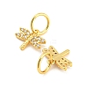 Brass Micro Pave Clear Cubic Zirconia Charms ZIRC-L091-073G-2