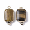 Edge Golden Plated Natural Tiger Eye Links connectors G-S359-034C-2