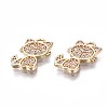 Brass Micro Pave Clear Cubic Zirconia Charms KK-Q764-016-3