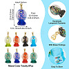 8Pcs Handmade Dichroic Foil Lampwork Pendants DICH-TA0001-01-4