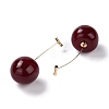 Lifelike Cherry Resin Dangle Stud Earrings EJEW-F274-01B-2