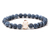 Natural Weathered Agate & Synthetic Turquoise Beads Stretch Bracelets for Men Women QO0012-14-1