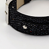 Snake Print PU Glittering Leather Watch Band Bracelets X-BJEW-J031A-04-4
