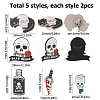 SUNNYCLUE 10Pcs 5 Style Skull & Rose Flower & Knife & Bottle Enamel Pins SKUL-SC0001-02-2