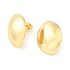 Brass Oval Stud Earrings EJEW-K251-10G-1