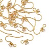 SHEGRACE Brass Pave Cubic Zirconia Earring Findings XGRQ4S738-740G-1