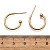 304 Stainless Steel C-shaped Hoop Circle Ball Stud Earrings STAS-K204-04G-7