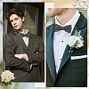 1Pc Polyester with Rhinestone Bow Ties for Bridegroom AJEW-SP0003-32A-6
