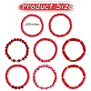 8Pcs 8 Style Natural Red Agate & Glass & Polymer Clay Heishi Surfer Stretch Bracelets Set BJEW-SW00083-7