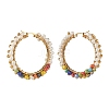 Glass Beads Braided Big Hoop Earrings EJEW-JE04848-05-2
