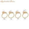 Bowknot Brass Micro Pave Cubic Zirconia Cuff Ring Setting LS-KK-A244-01C-G-4