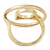 Ring Brass Micro Pave Clear Cubic Zirconia Open Cuff Ring for Women RJEW-Q819-16G-3