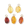 Gradient Color Natural Amber Pendants PALLOY-JF04987-1