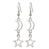 Moon & Star Hollow Alloy Dangle Earrings for Women EJEW-JE05627-1