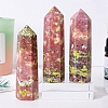 Tower Natural Peach Blossom Tourmaline Home Display Decoration PW-WG51324-02-4