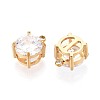 PVD Vacuum Plating Real 18K Gold Plated 304 Stainless Steel Cubic Zirconia Pendants STAS-L278-010G-01-2
