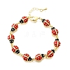 Brass Charm Bracelets for Women BJEW-C107-02G-4