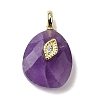 Natural Amethyst Pendants G-Z090-01G-02-1