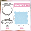 1Pc 925 Sterling Silver Adjustable Ring Components STER-BC0002-66P-02-2