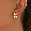 Stainless Steel Leaf Stud Earrings HA6240-2-2