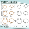 12Pcs 6 Styles Alloy C Shape Clasps for Hat FIND-PH0028-76-2