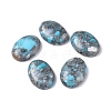 Assembled Synthetic Silver Line Turquoise and Amazonite Cabochons G-D0006-G03-19-1
