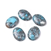 Assembled Synthetic Silver Line Turquoise and Amazonite Cabochons G-D0006-G03-19-1