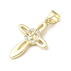 Brass Micro Pave Clear Cubic Zirconia Pendants KK-E799-06C-G-2