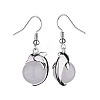 Natural Quartz Crystal Dolphin Dangle Earrings with Crystal Rhinestone EJEW-A092-20P-01-3