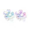 Transparent Acrylic Flower Bead Caps X-MACR-C009-13-3