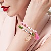 5Pcs 5 Colors Word Love Beads Stretch Bracelets Set for Girl Women BJEW-SZ0001-97-4