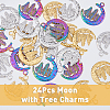 24Pcs 3 Colors 304 Stainless Steel Pendants STAS-DC0013-13-3