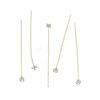 Brass Micro Pave Clear Cubic Zirconia Eye Pins KK-M306-09G-02-1