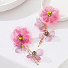 Alloy Glass Stud Earrings WG4C6C8-01-4