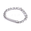 667 Stainless Steel Figaro Chain ID Bracelets BJEW-G631-03P-1-1