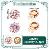 4Pcs 2 Colors Alloy Rhinestone Cufflinks HJEW-NB00215-2