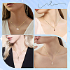 7Pcs 7 Styles Electroplated Natural Shell Pendant Brass Satellite Chain Necklaces NJEW-YW00003-6