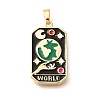 Tarot Card Brass Enamel Pendents KK-R212-02G-06-1