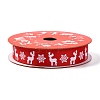 5 Yards Christmas Polyester Printed Grosgrain Ribbon OCOR-A008-01F-1