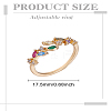 1Pc Brass Micro Pave Cubic Zirconia Cuff Rings for Women RJEW-LP0002-23A-2