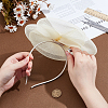 Fascinators Flower Mesh Feathers Organza Hat on a Hair Band Party Headwear for Girls and Women OHAR-WH0014-19C-3