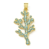 Rack Plating Brass Pave Cubic Zirconia Pendants KK-U029-11G-02-1