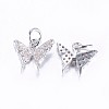 Long-Lasting Plated Brass Micro Pave Cubic Zirconia Charms X-ZIRC-F069-32P-2