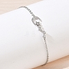 Brass Micro Pave Clear Cubic Zirconia Moon Star Link Bracelets KK-CBA6980-25P-3