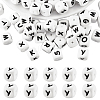 20Pcs White Cube Letter Silicone Beads 12x12x12mm Square Dice Alphabet Beads with 2mm Hole Spacer Loose Letter Beads for Bracelet Necklace Jewelry Making JX432Y-1