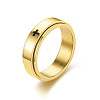 Cross Pattern 304 Stainless Steel Rotatable Finger Rings FS-WGAA8E6-12-2