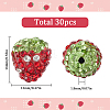 30Pcs Rhinestone Strawberry Plastic Beads FIND-SC0012-13-2