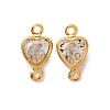 Brass Pave Clear Cubic Zirconia Connector Charms KK-Z121-06G-03-1