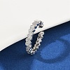 Brass Micro Pave Cubic Zirconia Cuff Rings for Women RJEW-F182-03P-1